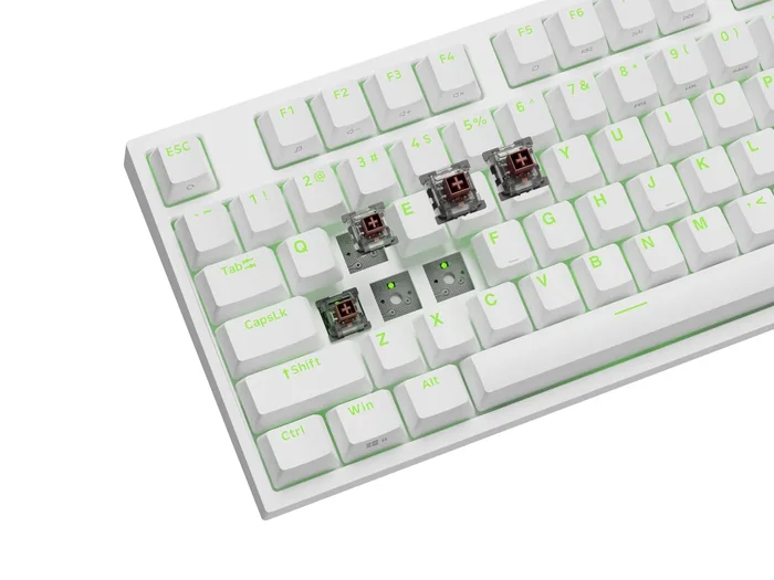 Genesis Thor 404 TKL Blanca RGB Kailh Box Brown V2 Teclado Mecánico Layout Polaco