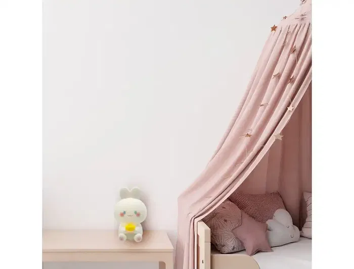 Wondee Lámpara Noche Infantil Conejo Silicona Inalámbrica Táctil 3 Niveles Brillo