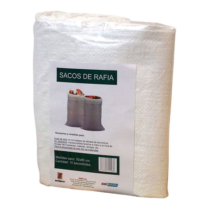 Seimark Saco de rafia blanco 50 x 80 cm, 10 uds Seimark Saco de rafia blanco 50 x 80 cm, 10 uds