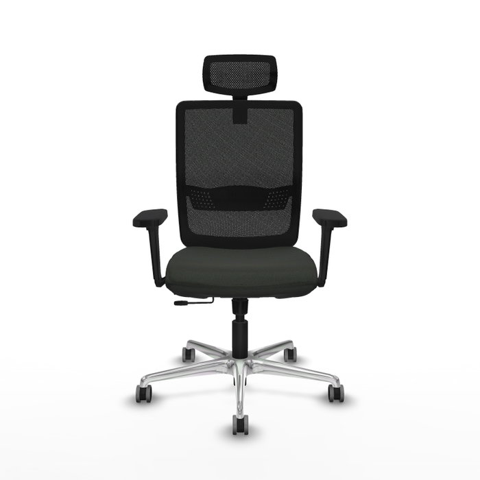 PIQUERAS Y CRESPO Silla Haches operativa con brazos 3D y cabecero regulable, Negra PIQUERAS Y CRESPO Silla Haches operativa con brazos 3D y cabecero regulable, Negra