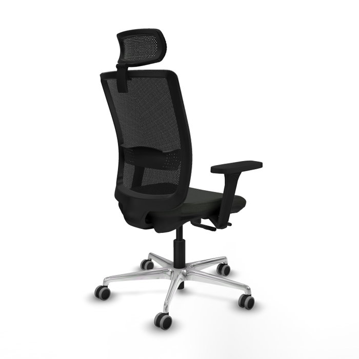 PIQUERAS Y CRESPO Silla Haches operativa con brazos 3D y cabecero regulable, Negra PIQUERAS Y CRESPO Silla Haches operativa con brazos 3D y cabecero regulable, Negra