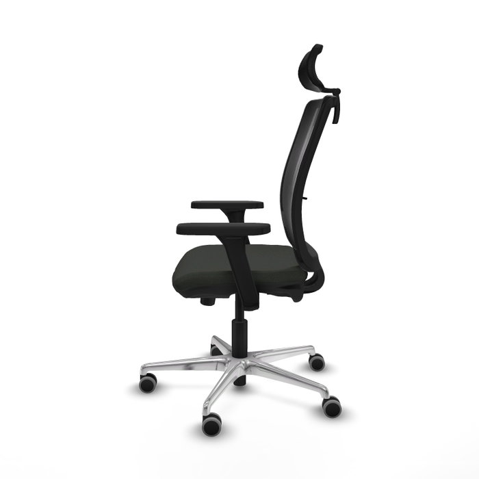 PIQUERAS Y CRESPO Silla Haches operativa con brazos 3D y cabecero regulable, Negra PIQUERAS Y CRESPO Silla Haches operativa con brazos 3D y cabecero regulable, Negra