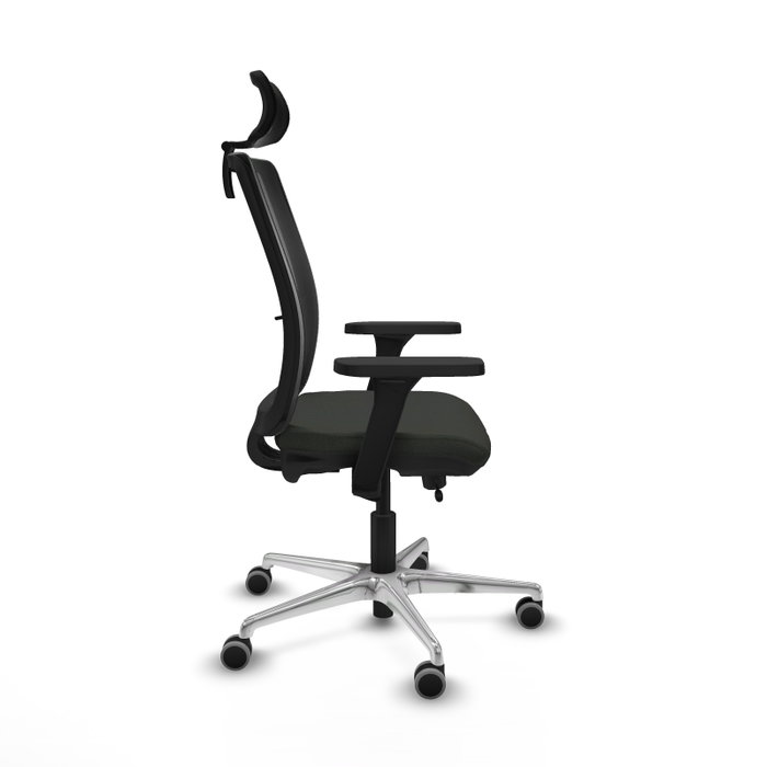 PIQUERAS Y CRESPO Silla Haches operativa con brazos 3D y cabecero regulable, Negra PIQUERAS Y CRESPO Silla Haches operativa con brazos 3D y cabecero regulable, Negra