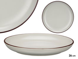 Vessia Plato Llano 26 cm Gris Loza Cerámica (Set de 24)