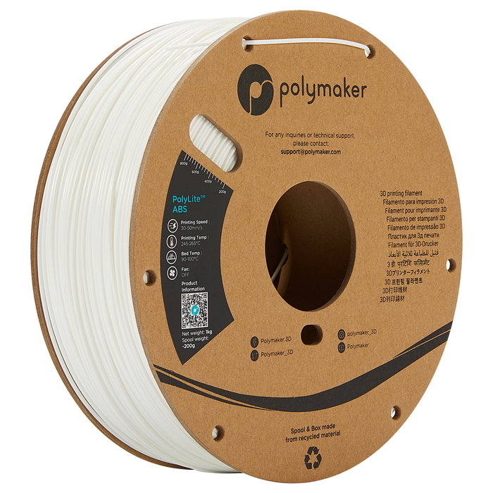 Polmask Filamento ABS 1,75mm Blanco 1kg Polmask Filamento ABS 1,75mm Blanco 1kg