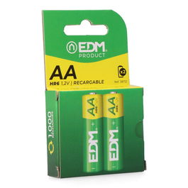 EDM Pila Recargable AA Eco-Series HR6 2600 mAh 1,2 V, Paquete de 2 Unidades (ø14,5 x 50,5 mm)
