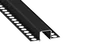MOSSO KIMERA Perfil Aluminio Anodizado Negro con Difusor Opal, Tapones y Clips Sujección 2,02M