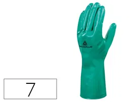 Deltaplus Guantes Nitrilo Flocado Algodón Tratado para Químicos EN388: 3101X, EN ISO 374-1 TYPE:B-JKL, EN ISO 374-5 Y ISO 18889: G2 Talla 7