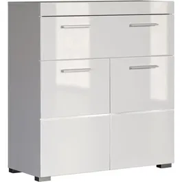 Trendteam TRE4251398913359 Mueble bajo de baño Amanda - Blanco - 2 puertas + 1 cajón - L73 x P31 x H79 cm