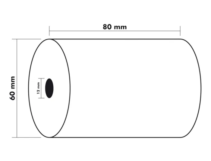 Exacompta Rollo Sumadora Térmico 80 mm x 60 mm 48 g/m² Certificado FSC Sin BPA para Balanzas