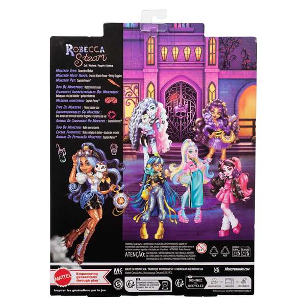 Mattel Muñeca Monster High Robecca Steam Jmb81 con Mascota y 7 Accesorios, Incluye iCoffin y Capitán Penny Mattel Muñeca Monster High Robecca Steam Jmb81 con Mascota y 7 Accesorios, Incluye iCoffin y Capitán Penny