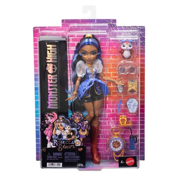 Mattel Muñeca Monster High Robecca Steam Jmb81 con Mascota y 7 Accesorios, Incluye iCoffin y Capitán Penny Mattel Muñeca Monster High Robecca Steam Jmb81 con Mascota y 7 Accesorios, Incluye iCoffin y Capitán Penny