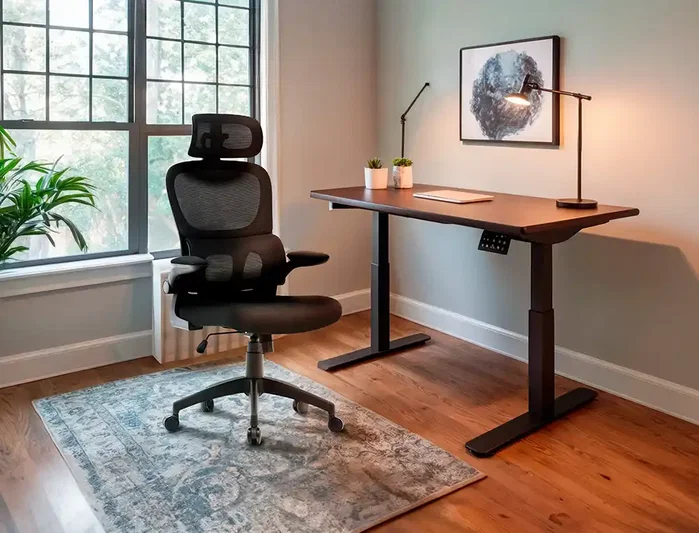 Q-connect Silla Sorrento con Respaldo de Malla y Base Metálica Negro