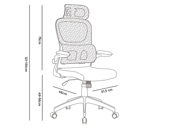 Q-connect Silla Sorrento con Respaldo de Malla y Base Metálica Negro