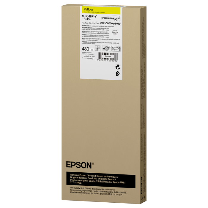 Epson SJIC48P-Y Cartucho de Tinta Amarillo 480 ml Epson SJIC48P-Y Cartucho de Tinta Amarillo 480 ml