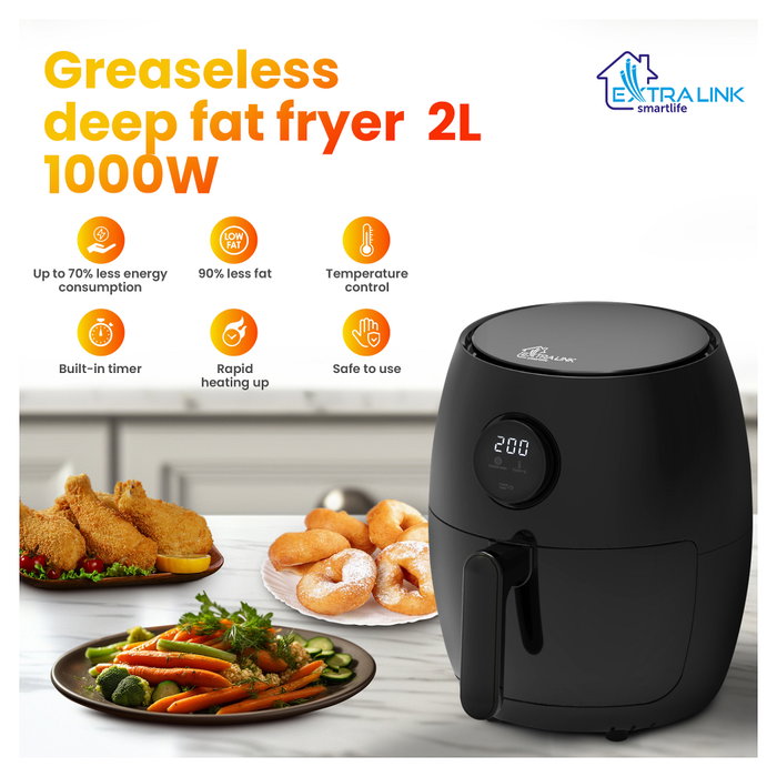 Extralink Freidora de Aire Caliente SJ-200 2L 1000W Negro