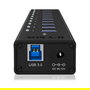 ICY BOX IB-AC6110 Hub USB 3.0 de 10 Puertos con Adaptador AC y Carcasa de Aluminio Negro