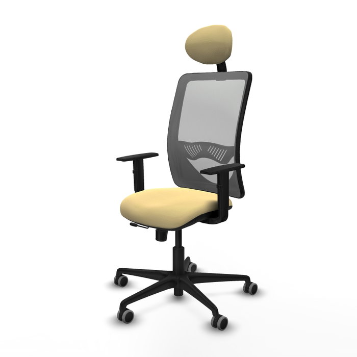 PIQUERAS Y CRESPO Silla de oficina Zulema con mecanismo Sincro/Traslack, Crema y Gris