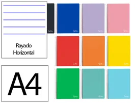 Liderpapel Cuaderno espiral Micro Witty A4 tapa dura 120h 90gr horizontal 8mm 5 bandas 4 taladros colores surtidos
