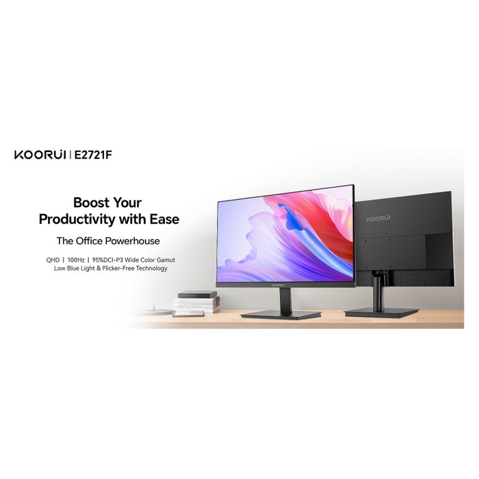 Koorui E2721F Monitor de oficina QHD 27 pulgadas IPS Negro Koorui E2721F Monitor de oficina QHD 27 pulgadas IPS Negro