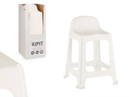 KIPIT Taburete Alto de Plástico Blanco (Pack de 12)