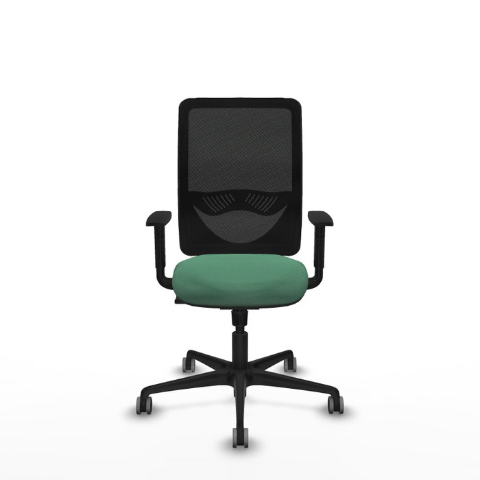 PIQUERAS Y CRESPO Silla de oficina Zulema con mecanismo Sincro, Verde esmeralda y Negro