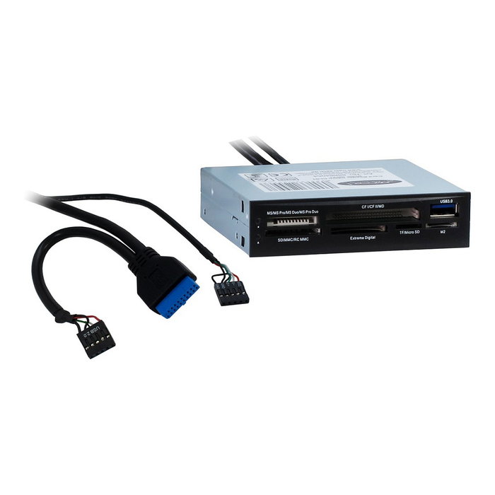 Inter-Tech CI-01 Lector de tarjetas para bahía 3.5 pulgadas USB 3.2 Gen 1 Negro Inter-Tech CI-01 Lector de tarjetas para bahía 3.5 pulgadas USB 3.2 Gen 1 Negro