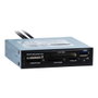 Inter-Tech CI-01 Lector de tarjetas para bahía 3.5 pulgadas USB 3.2 Gen 1 Negro