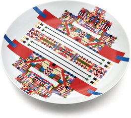 Alessi Plato de Porcelana Holyhedrics ESA10 2 Decorado a Mano