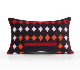 Aberto Design Rustic Cojín Negro 58x33cm, 50% Algodón, 50% Poliéster, Relleno Fibra