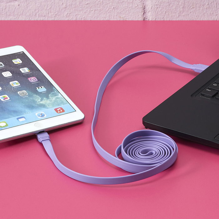 Be Mix Cable Plano USB Largo 2 M para Móviles, Ordenadores y Tablets Colores Surtidos Be Mix Cable Plano USB Largo 2 M para Móviles, Ordenadores y Tablets Colores Surtidos