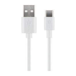 Goobay 45563 Cable de carga y sincronización USB-C 2.0 a USB A, 1 m, 3A, blanco