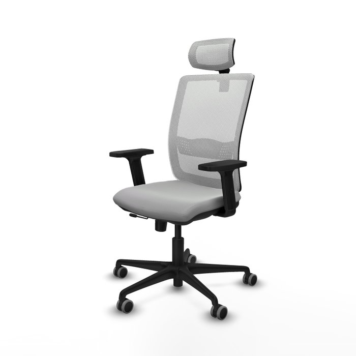 PIQUERAS Y CRESPO Silla de oficina Haches con mecanismo Sincro/Traslack, Gris claro y Blanco PIQUERAS Y CRESPO Silla de oficina Haches con mecanismo Sincro/Traslack, Gris claro y Blanco