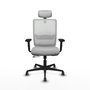 PIQUERAS Y CRESPO Silla de oficina Haches con mecanismo Sincro/Traslack, Gris claro y Blanco