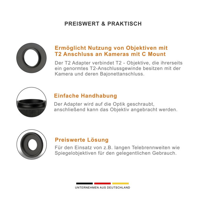 Walimex Adaptador Walimex pro T2 Lens for C-Mount