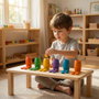 DEQUBE Accesorios Parchís Madera 6 Jugadores D00334 con Fichas y Dados, Idioma Español, +5 Años, Materiales Ecológicos
