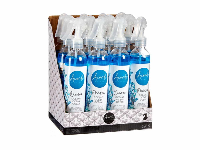 Acorde Ambientador Spray Oceano 280 ml con Dimensiones 5x25x5 cm (Set de 24)
