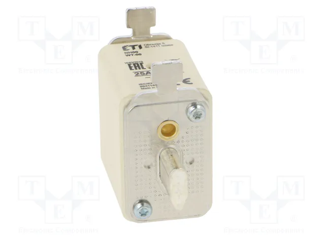 ETI POLAM Fusible de cartucho NH00 25A 500VAC ETI POLAM Fusible de cartucho NH00 25A 500VAC