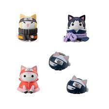 Megahouse Naruto Shippuden NyAruto! Battle vs Akatsuki - Set de 8 Figuras Coleccionables de 3 cm