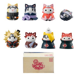 Megahouse Naruto Shippuden NyAruto! Battle vs Akatsuki - Set de 8 Figuras Coleccionables de 3 cm