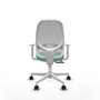 PIQUERAS Y CRESPO Silla de oficina Cilanco con mecanismo Sincro/Traslack Turquesa y Gris