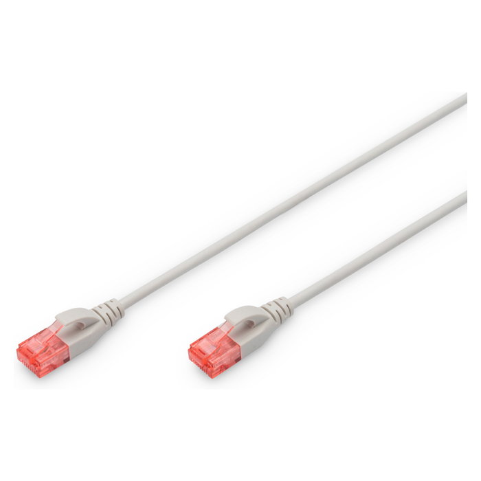 Digitus DIGITUS CAT 6 U/UTP Slim Patchkabel, 2m, gris Digitus DIGITUS CAT 6 U/UTP Slim Patchkabel, 2m, gris
