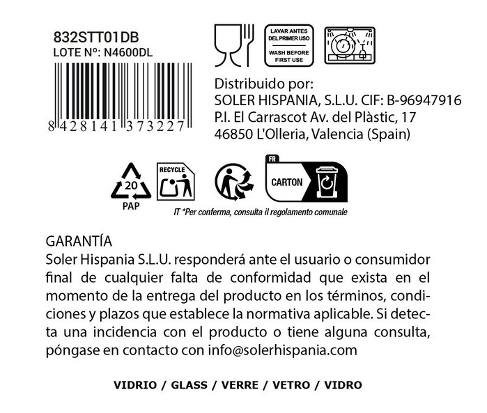 La Mediterranea Vaso Sonella 270cc Transparente