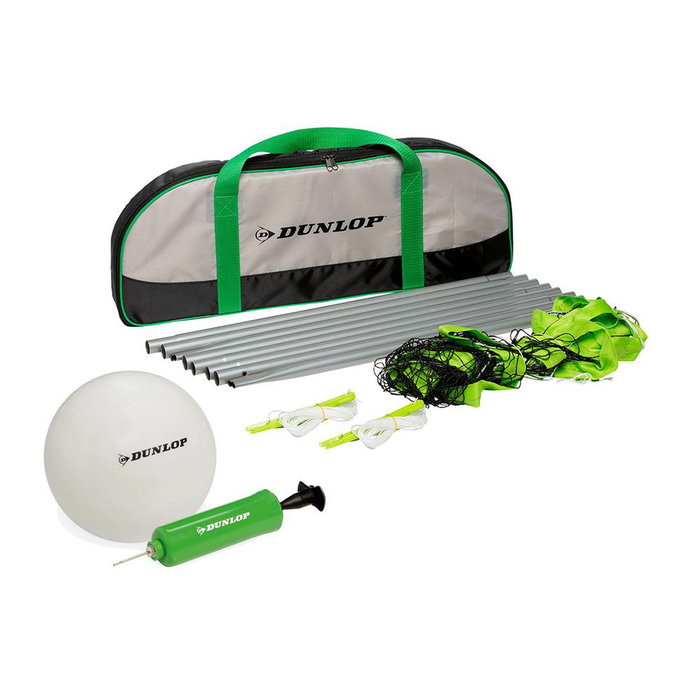 Dunlop Set de Voley Playa con Red, Pelota e Inflador - 609x220cm con Postes y Funda de Transporte