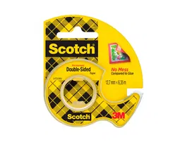 Scotch Cinta Adhesiva Doble Cara 136-d 6,3 mt x 12 mm en Portarrollo Transparente