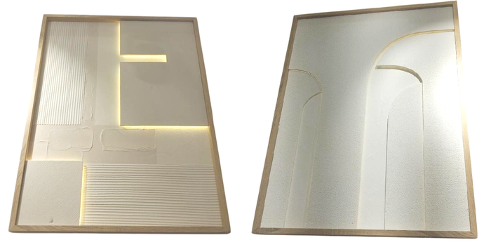 DKD Home Decor Cuadro LED MDF 75x3,8x100 Moderno 3D (Pack de 2)