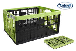 Tontarelli Caja Plegable 32L - 47.5 cm x 35 cm x 23.6 cm Verde/Negro Voila (10 Unidades)