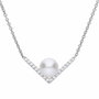 Diamonfire Collar de Plata de Ley con Perla y Circonita, Gris