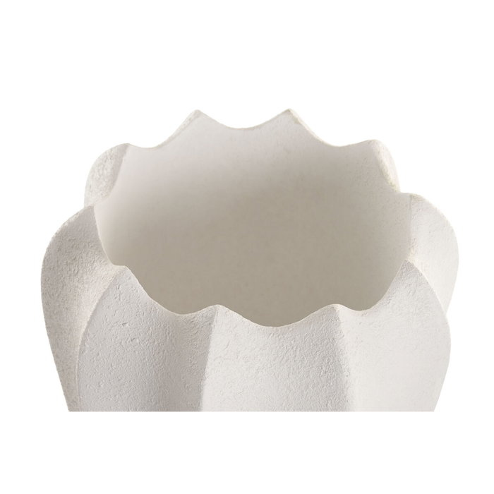 DKD Home Decor Macetero de Fibra de Vidrio Blanco 40x40x51 cm