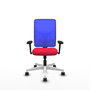 PIQUERAS Y CRESPO Silla de oficina Motilla con mecanismo Sincro, Rojo y Azul